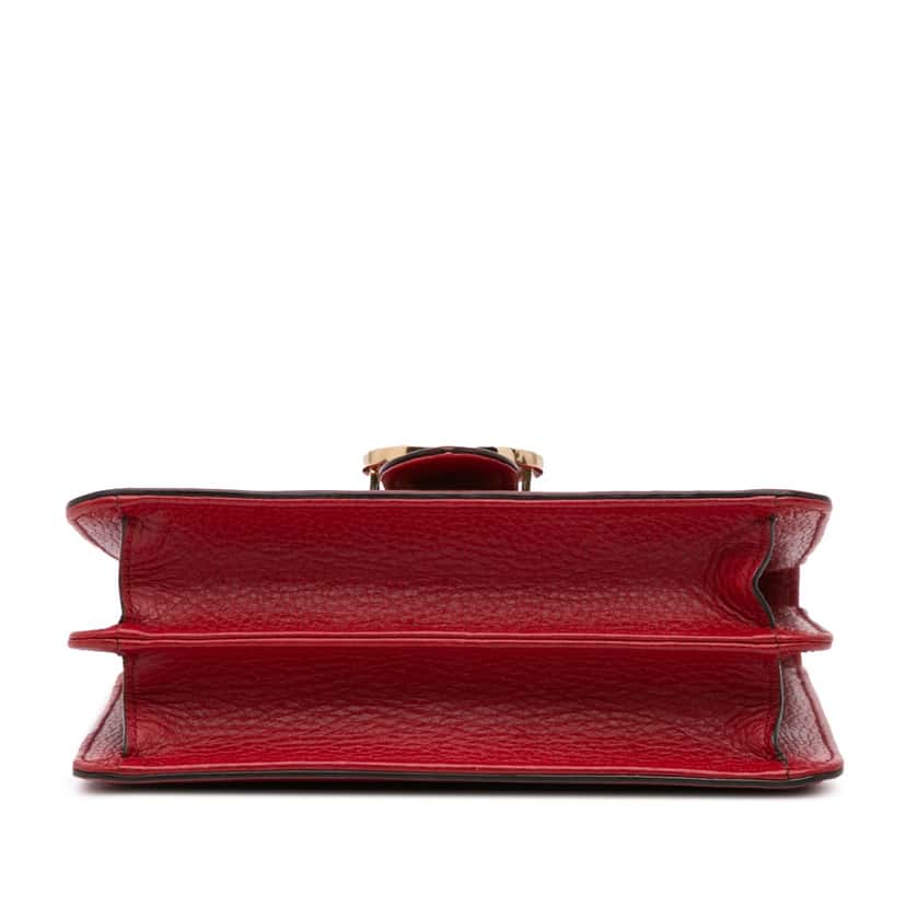 Gucci Small Dollar Calfskin Interlocking G Crossbody Red Leather Good condition - Inside View