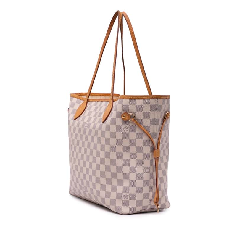 Louis Vuitton Damier Azur Neverfull MM White Canvas Good condition - Back View