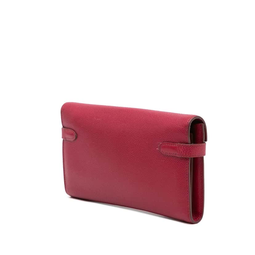 Hermès Epsom Kelly Longue Wallet Red Leather Good condition - Back View
