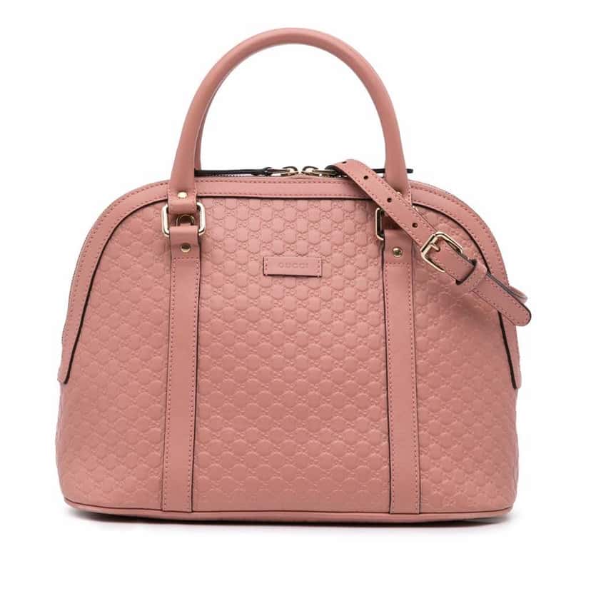 Gucci Medium Microguccissima Dome Satchel Pink Leather Good condition - Front View
