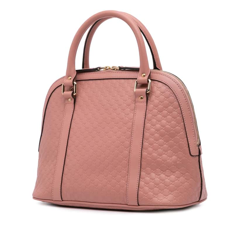 Gucci Medium Microguccissima Dome Satchel Pink Leather Good condition - Back View