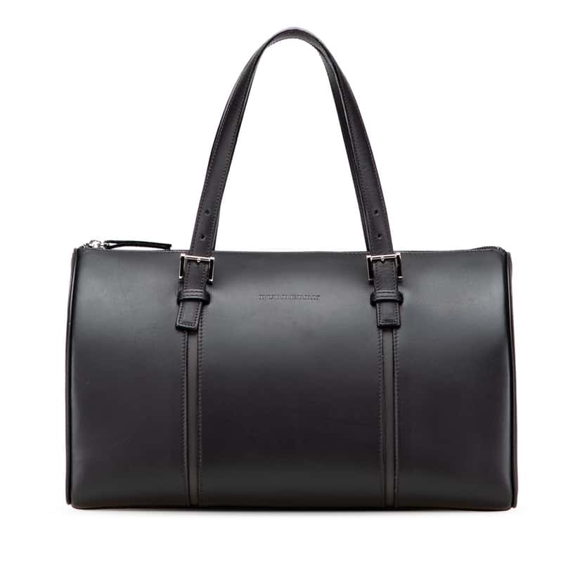 Burberry Leather Boston Bag Black Leather Good condition - Front View