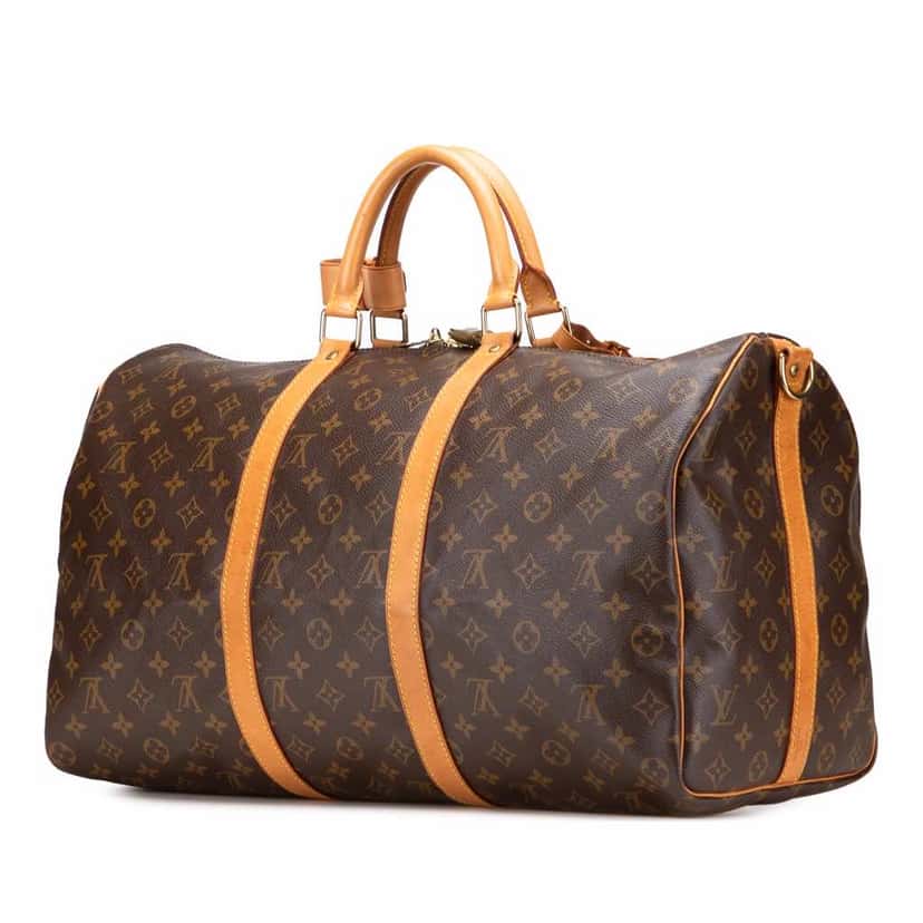 Louis Vuitton Monogram Keepall Bandouliere 50 Brown Canvas Fair condition - Back View