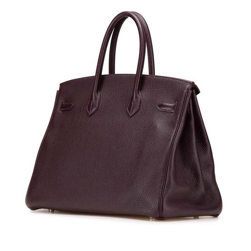 Hermès Togo Birkin Retourne 35 Purple Leather Good condition - Back View