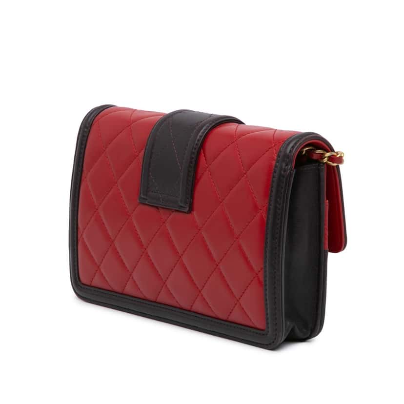 Chanel Lambskin Elegant CC Wallet On Chain Red Leather Good condition - Back View