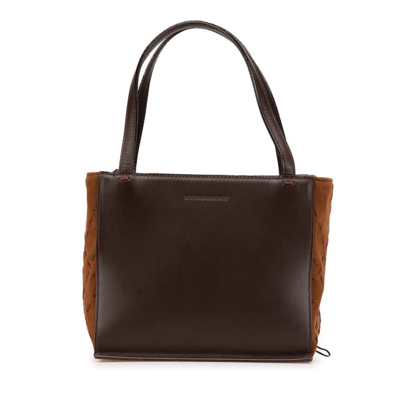 Burberry Leather and Suede Handbag Brown Leather Good condition - Front View
