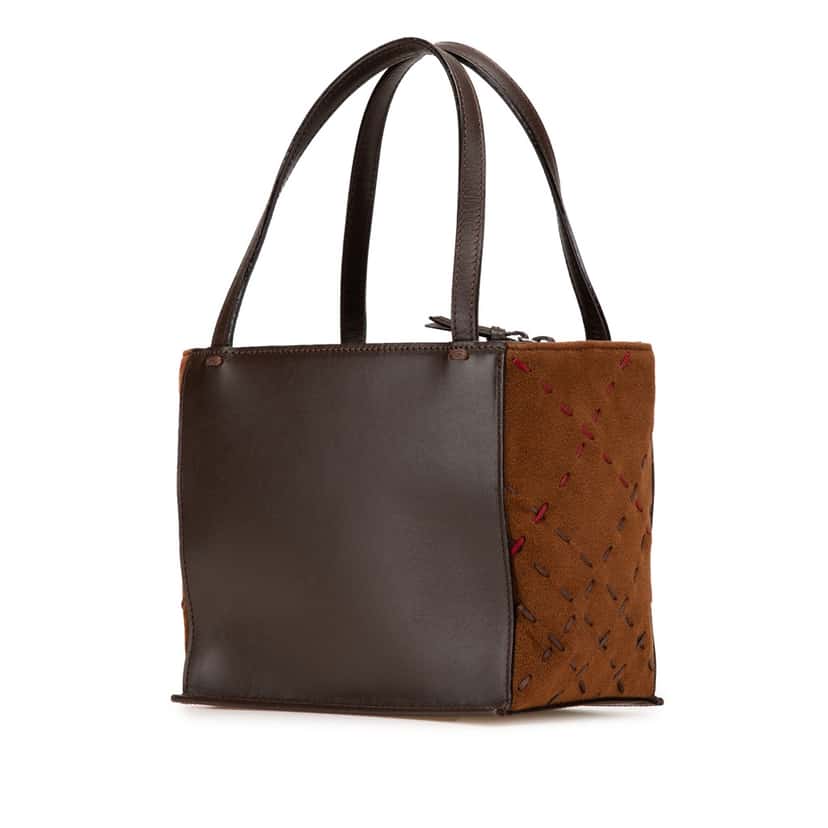 Burberry Leather and Suede Handbag Brown Leather Good condition - Back View