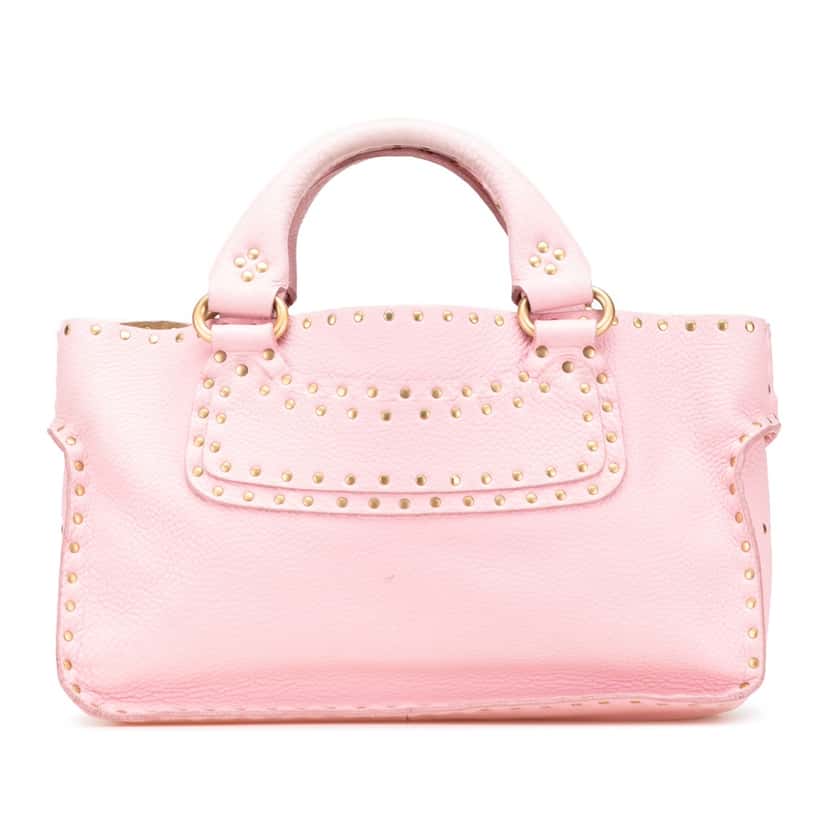 Celine Studded Leather Boogie Handbag Pink Leather Good condition - Front View