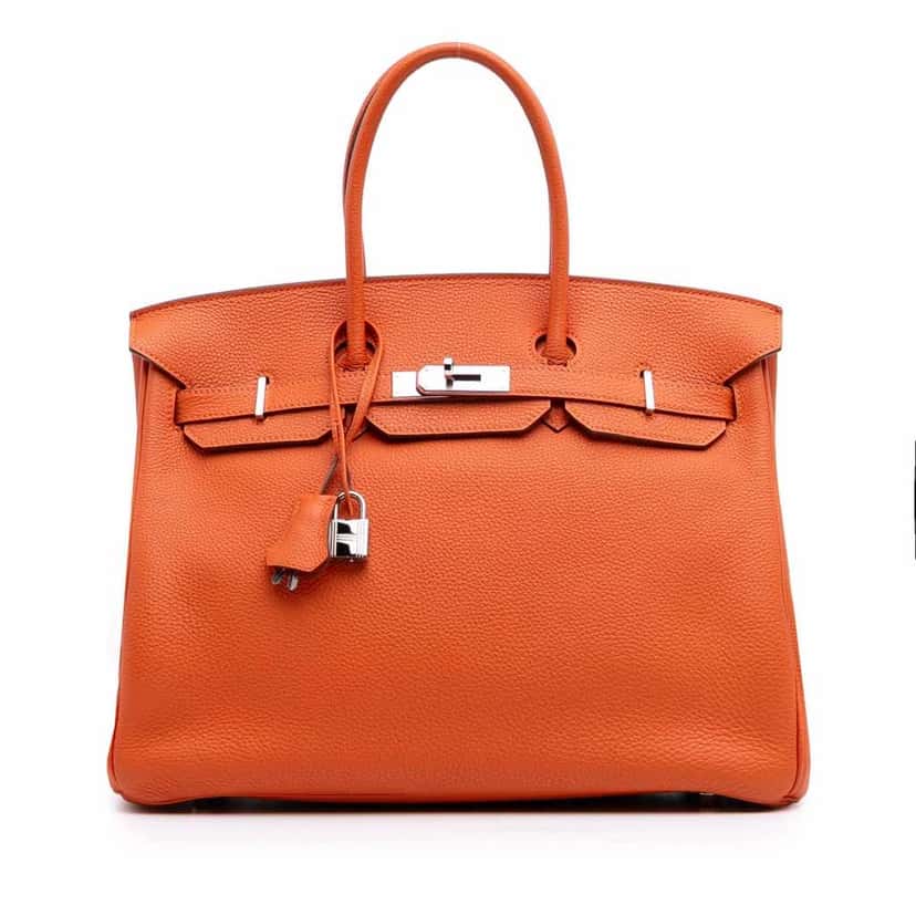 Hermès Togo Birkin Retourne 35 Orange Leather Good condition - Front View