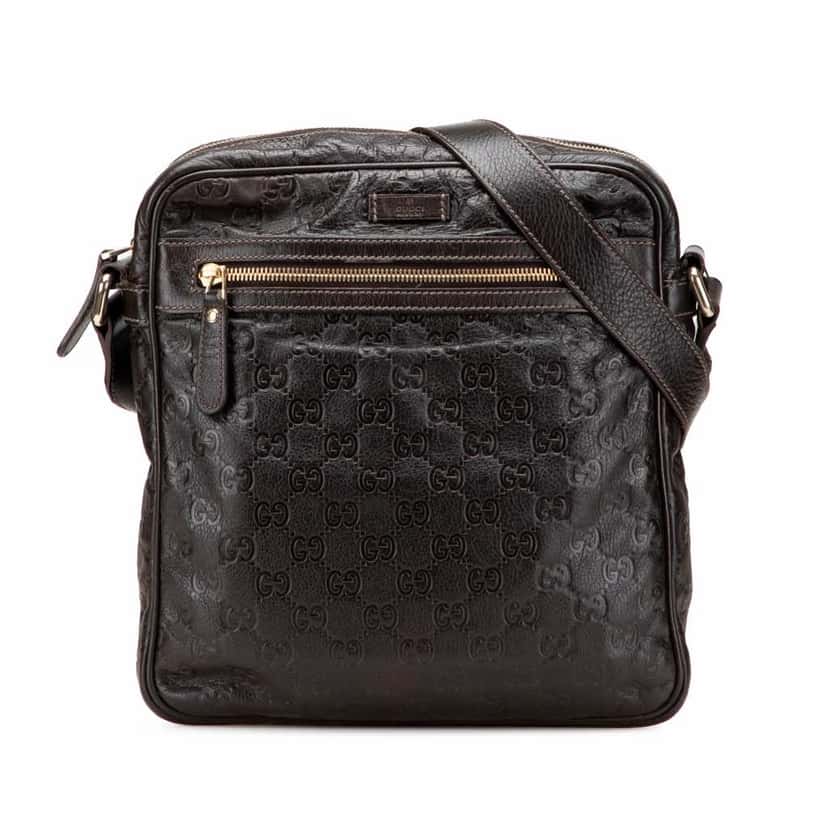 Gucci Guccissima Crossbody Brown Leather Good condition - Front View