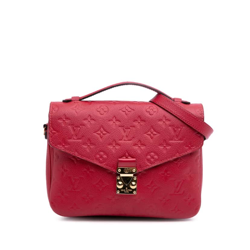 Louis Vuitton Monogram Empreinte Pochette Metis Red Leather Good condition - Front View