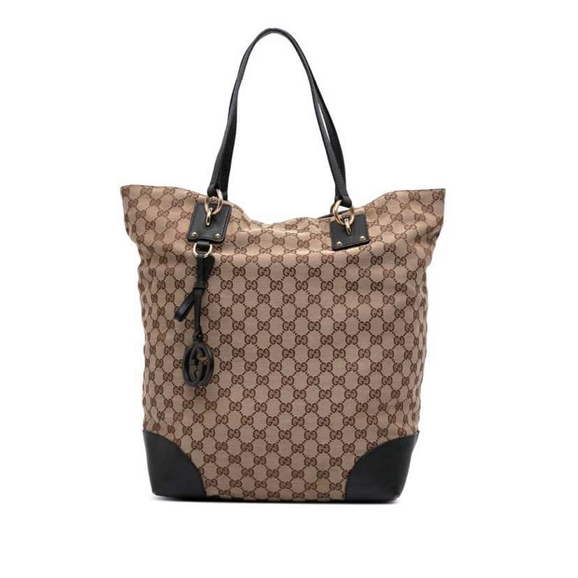 Gucci Large GG Canvas GG Charm Tote Brown Good condition - Front View
