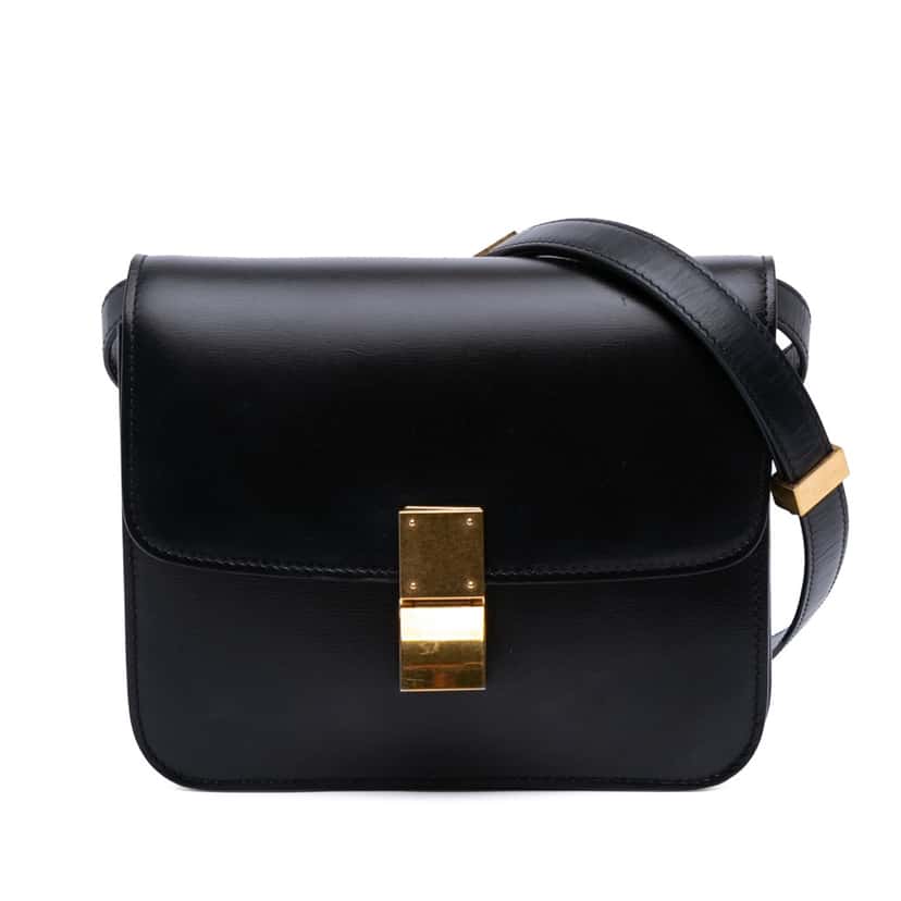 Celine Teen Calfskin Classic Box Black Leather Good condition - Front View