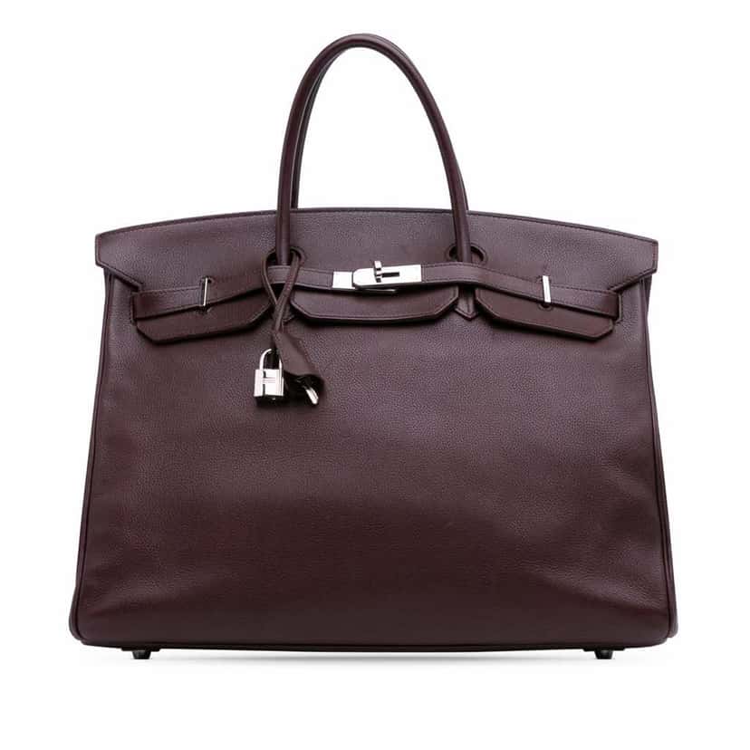 Hermès Togo Birkin Retourne 40 Brown Leather Fair condition - Front View