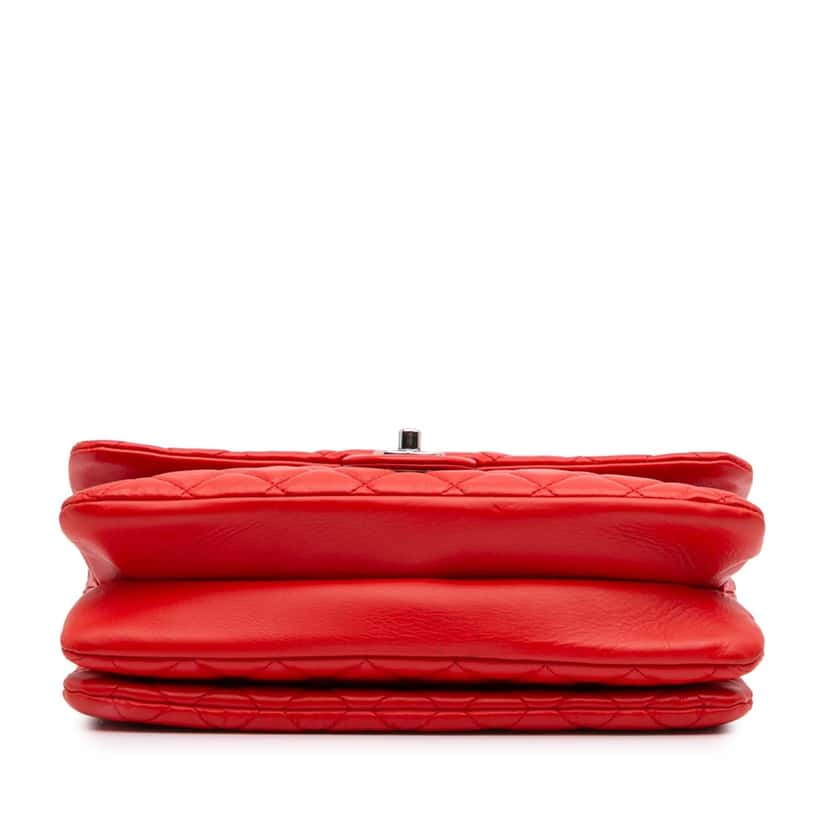 Chanel Jumbo Quilted Calfskin Tender Touch Flap Red Leather Good condition - Inside View