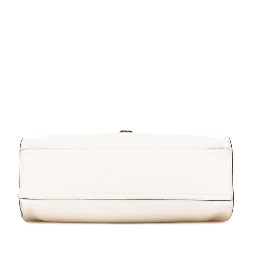 Gucci Small Grained Calfskin Soft Jackie Tote White Leather Good condition - Inside View
