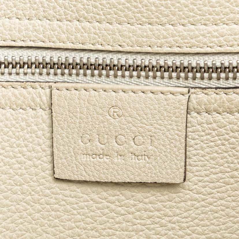 Gucci Small Grained Calfskin Soft Jackie Tote White Leather Good condition - Box View