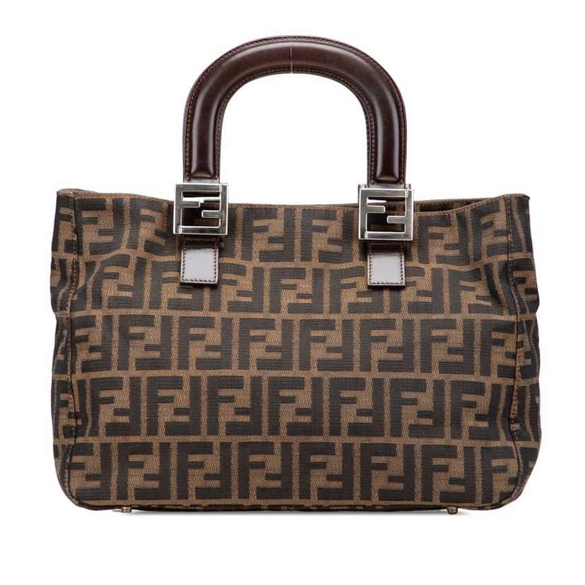 Fendi Small Zucca Canvas Twins Tote Brown Good condition - Front View