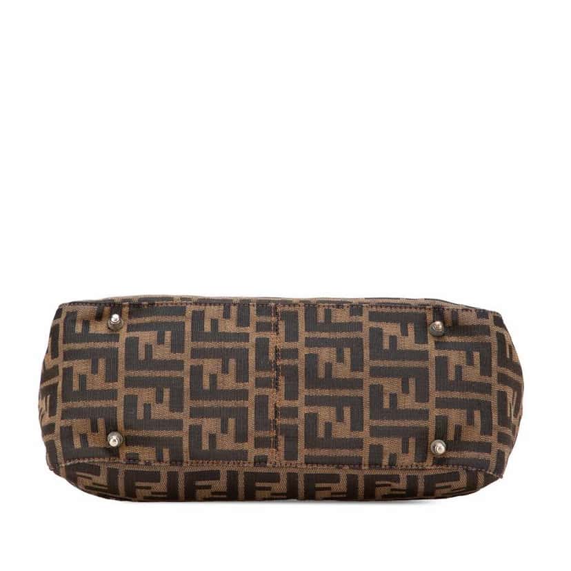 Fendi Small Zucca Canvas Twins Tote Brown Good condition - Inside View