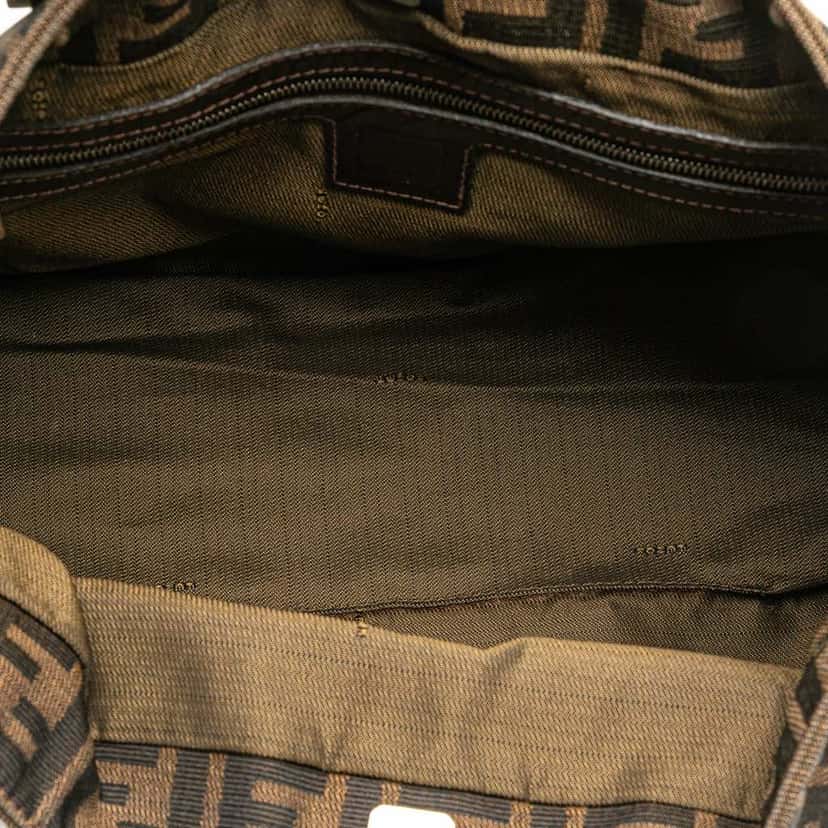 Fendi Small Zucca Canvas Twins Tote Brown Good condition - Model View