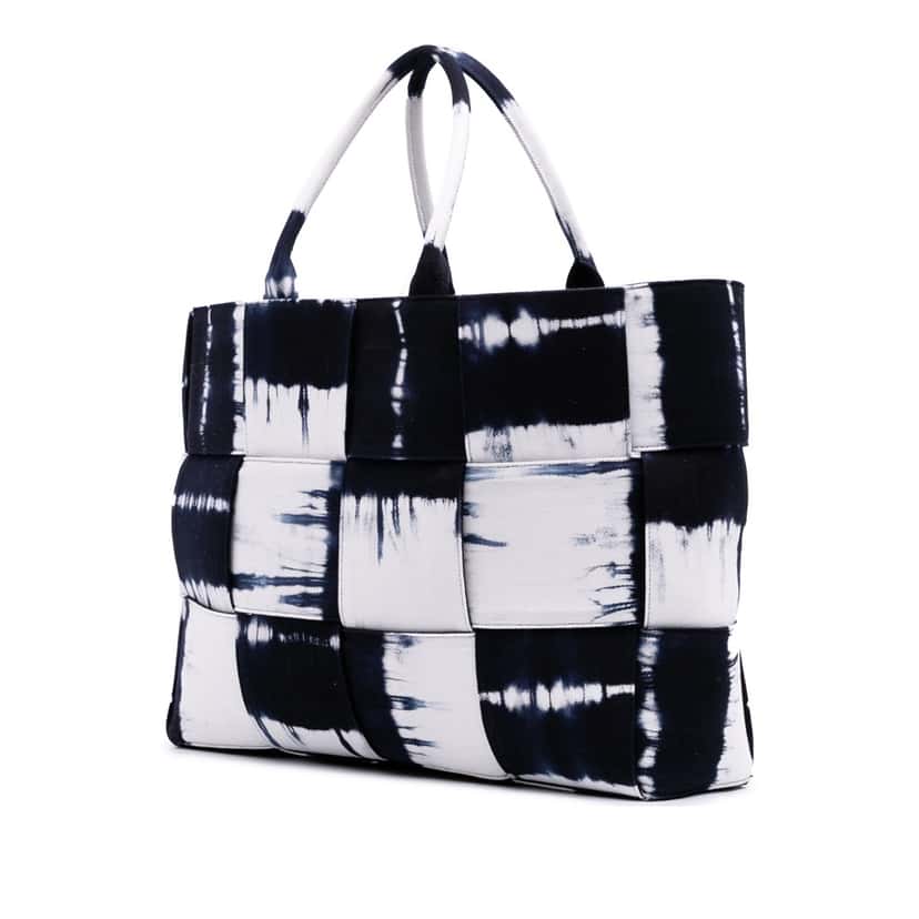 Bottega Veneta Large Denim Intrecciato Tie Dye Arco Tote Blue Good condition - Back View