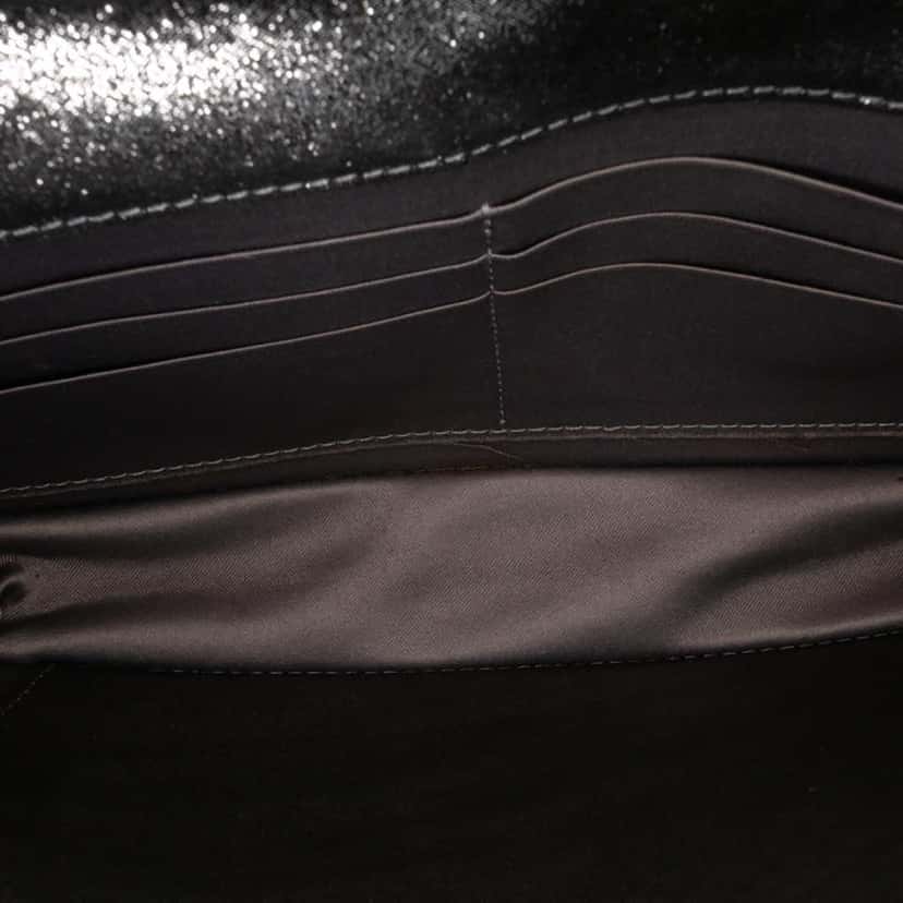 Chanel Quilted Iridescent Lambskin Tartan Button Wallet On Chain Silver Leather Very good condition - Model View