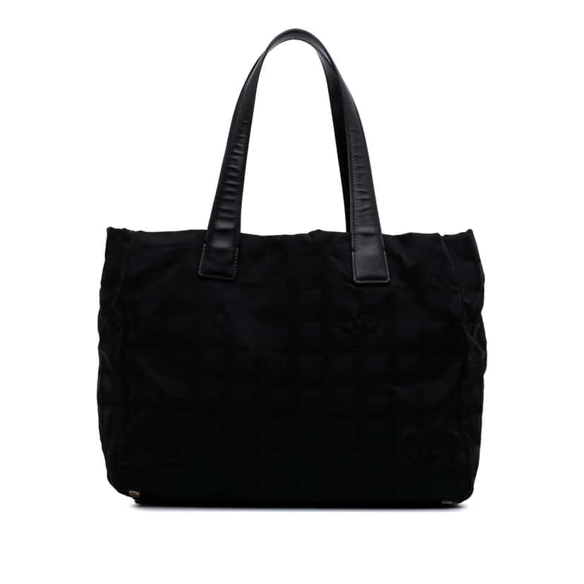 Chanel New Travel Line Nylon Tote Black Good condition - Front View