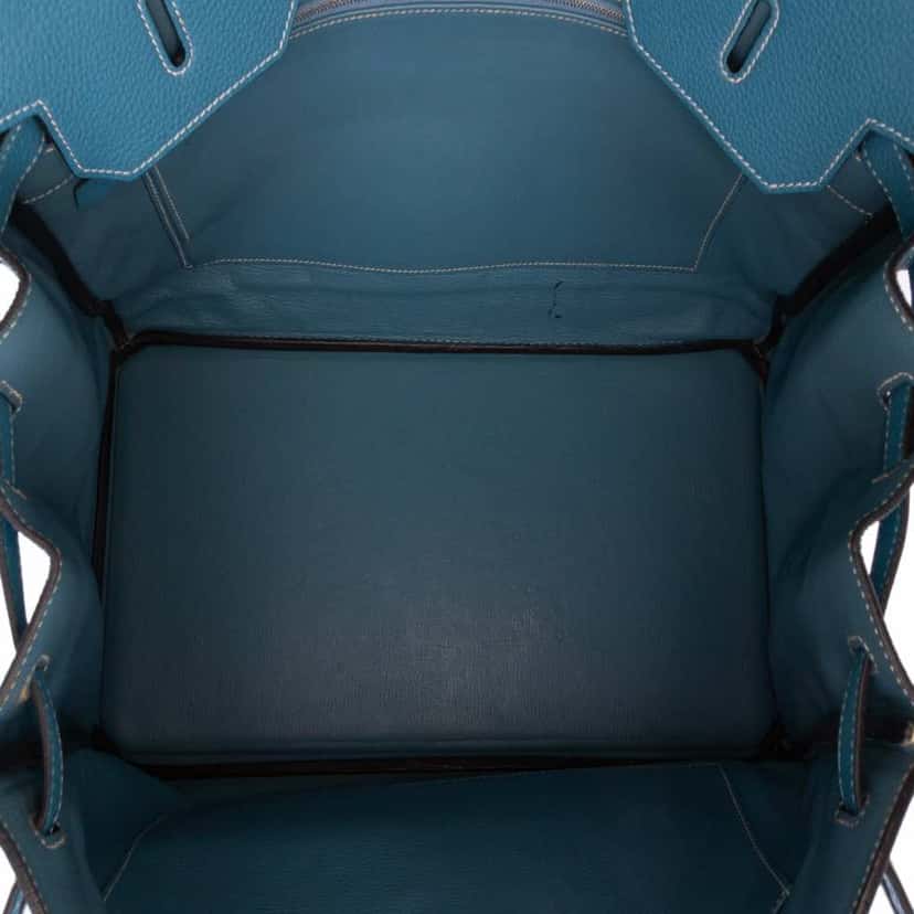 Hermès Togo Birkin Retourne 40 Blue Leather Good condition - Model View