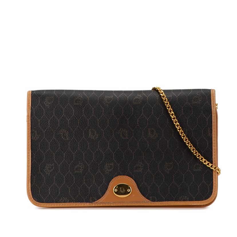Dior Honeycomb Chain Crossbody Black Fair condition - Front View