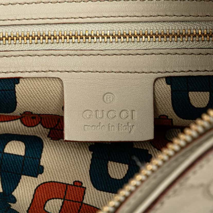 Gucci Guccissima Horsebit Creole Hobo White Leather Good condition - Box View