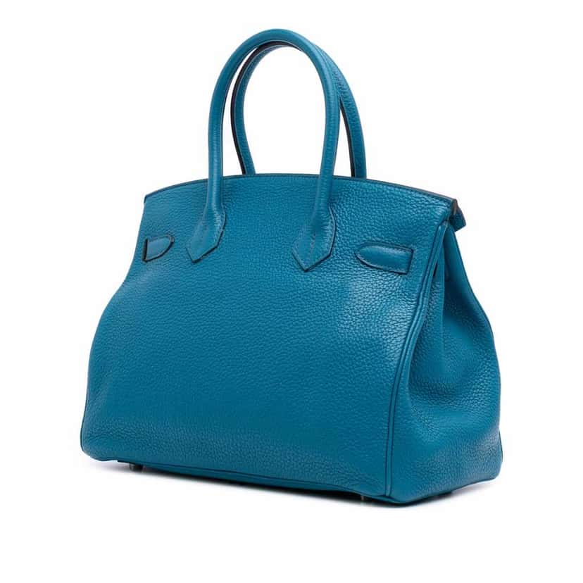 Hermès Togo Birkin Retourne 30 Blue Leather Good condition - Back View