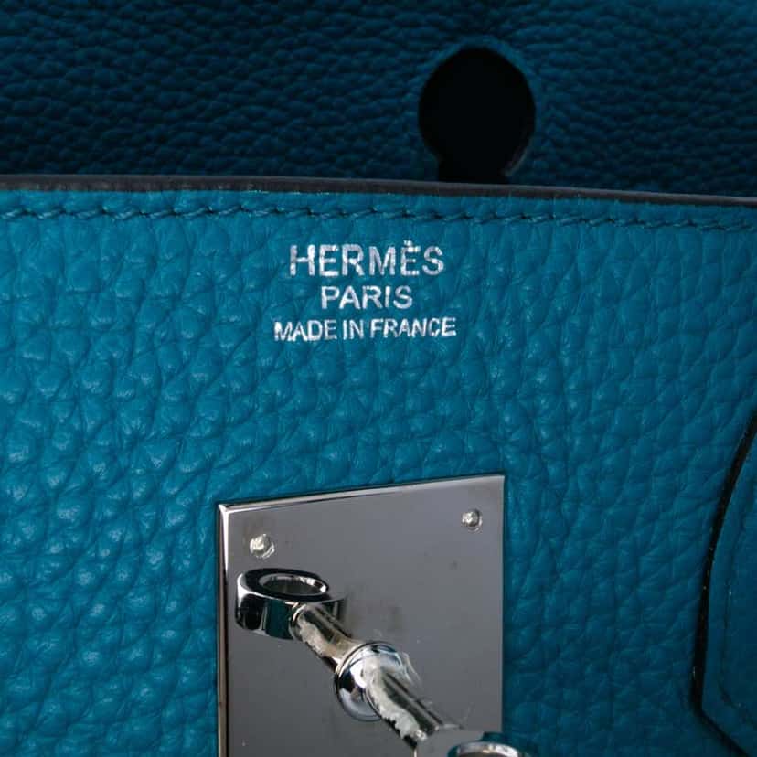 Hermès Togo Birkin Retourne 30 Blue Leather Good condition - Box View
