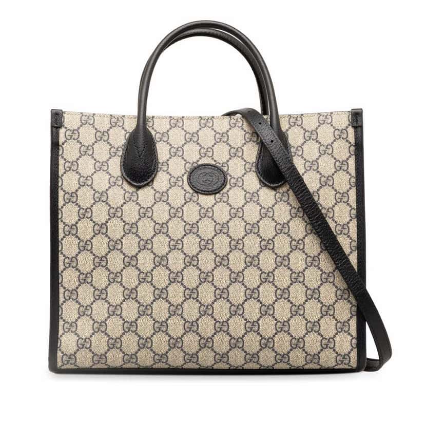 Gucci Small GG Supreme Interlocking G Tote Brown Good condition - Front View