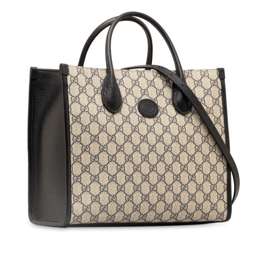 Gucci Small GG Supreme Interlocking G Tote Brown Good condition - Back View