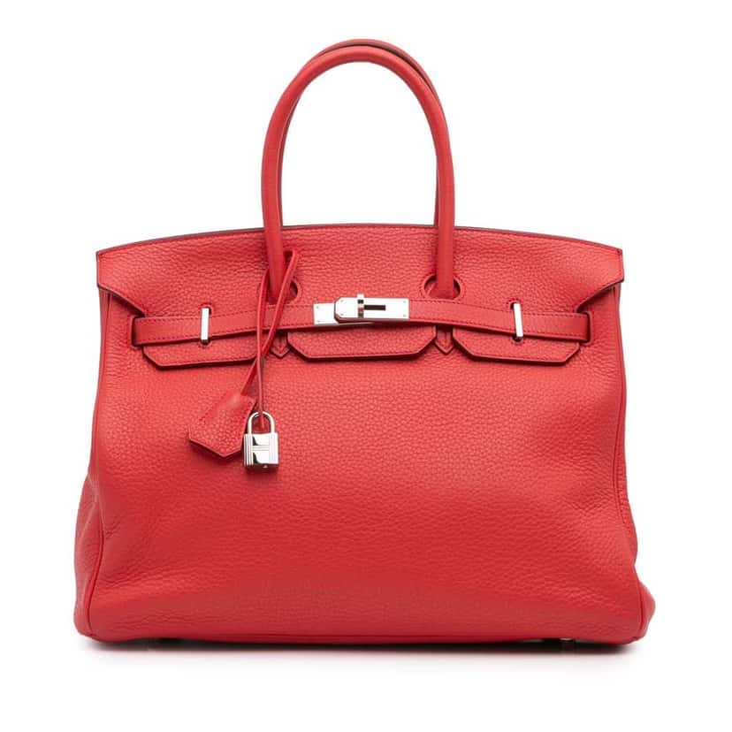 Hermès Togo Birkin Retourne 35 Red Leather Good condition - Front View