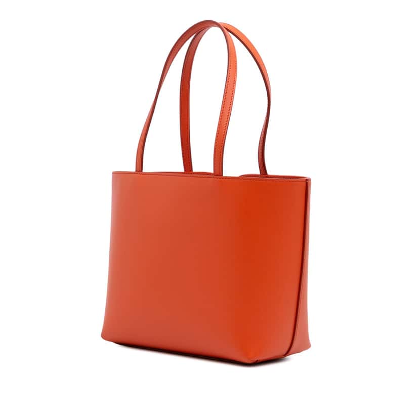 Dolce & Gabbana Small Calfskin DG Logo Shopper Tote Orange Leather Good condition - Back View