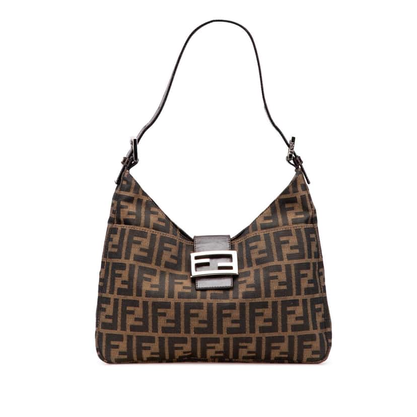Fendi Zucca Canvas Shoulder Bag Brown Good condition - Front View