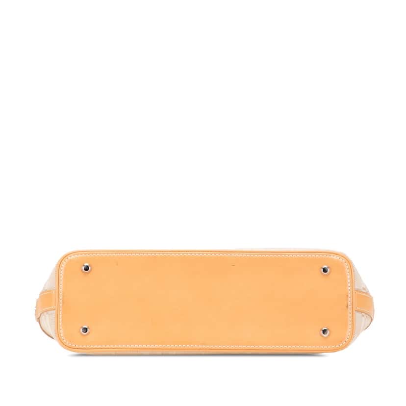 Burberry Leather Trimmed Canvas Handbag Brown Good condition - Inside View