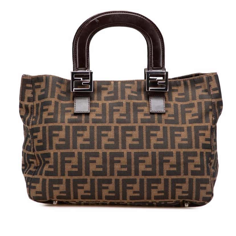 Fendi Small Zucca Canvas Twins Tote Brown Good condition - Front View