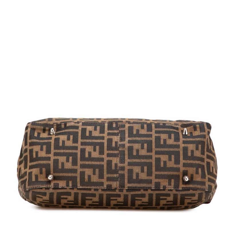 Fendi Small Zucca Canvas Twins Tote Brown Good condition - Inside View