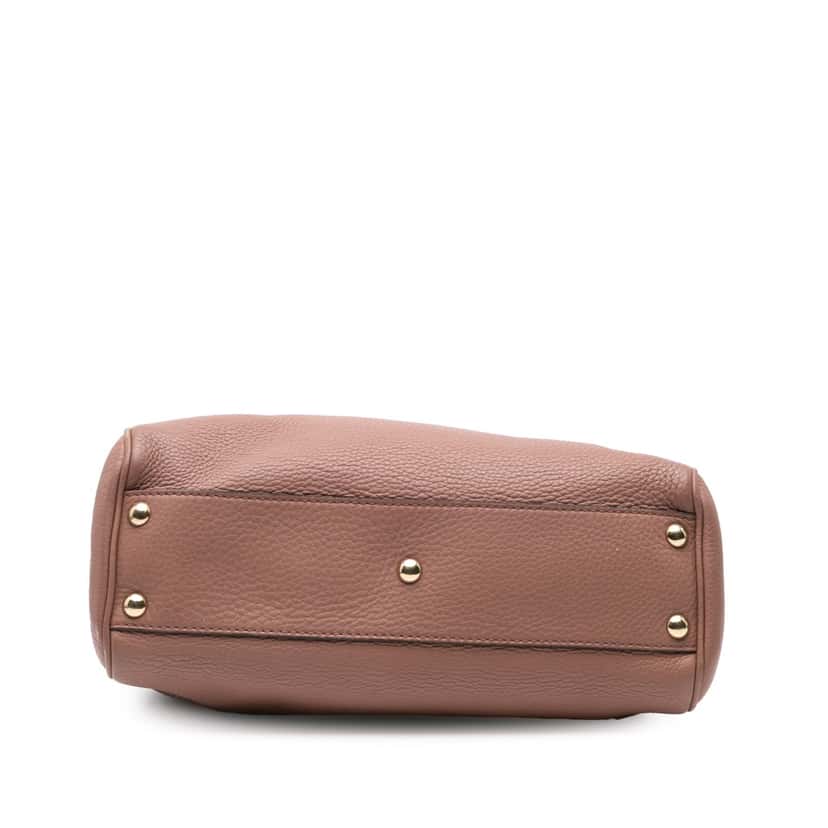 Gucci Small Calfskin Bamboo Shopper Satchel Pink Leather Good condition - Inside View