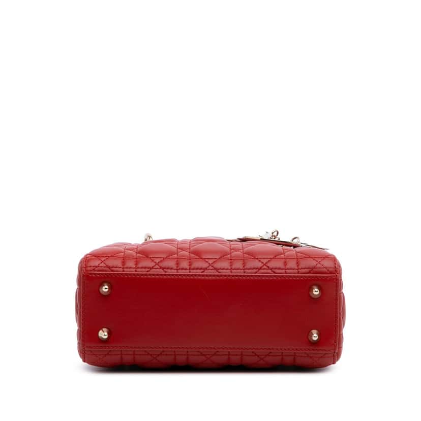Dior Small Lambskin Cannage My ABCDior Lady Dior Red Leather Good condition - Inside View