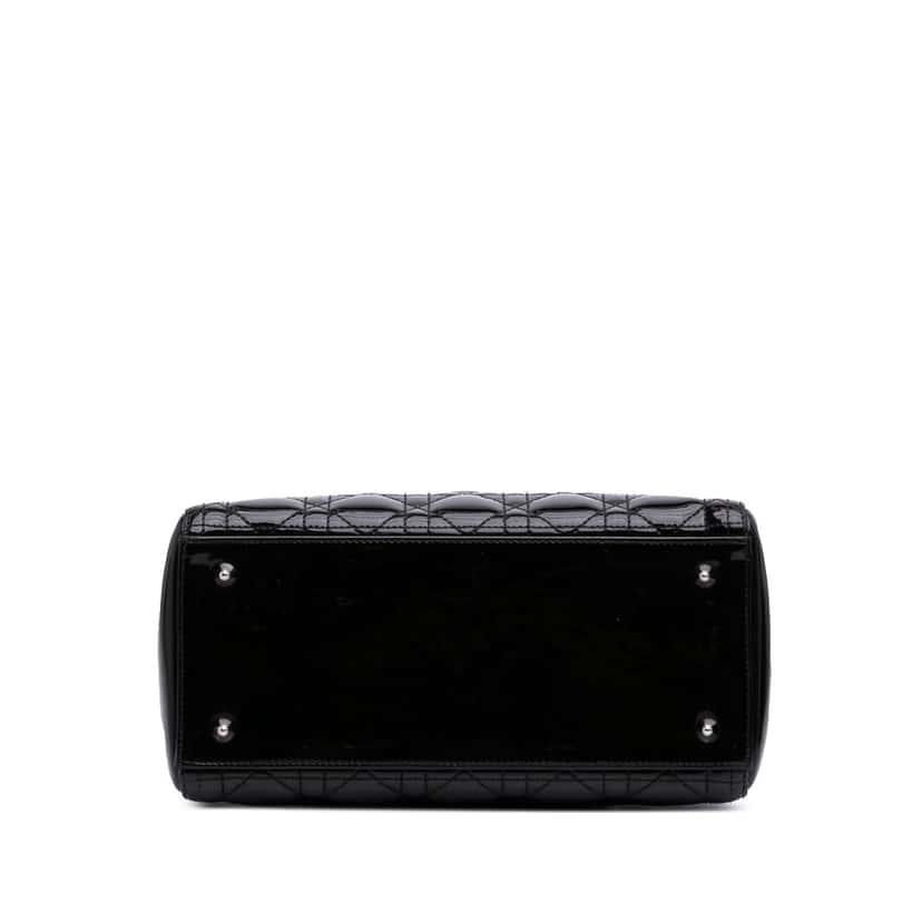 Dior Medium Patent Cannage Lady Dior Black Leather Good condition - Inside View