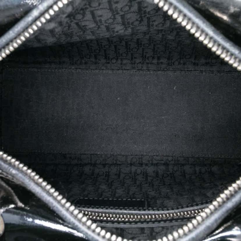 Dior Medium Patent Cannage Lady Dior Black Leather Good condition - Model View