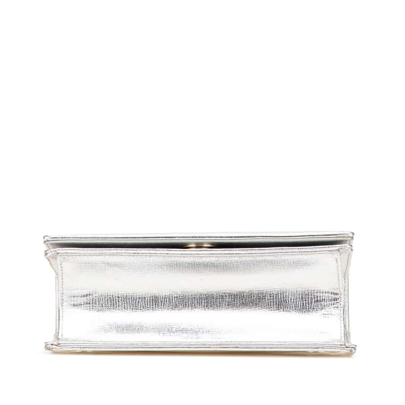 Dior Small Metallic Grained Calfskin Diorama Flap Silver Leather Good condition - Inside View