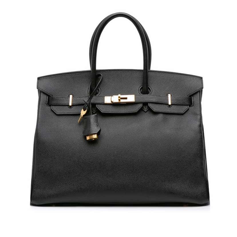 Hermès Epsom Birkin Retourne 35 Black Leather Good condition - Front View