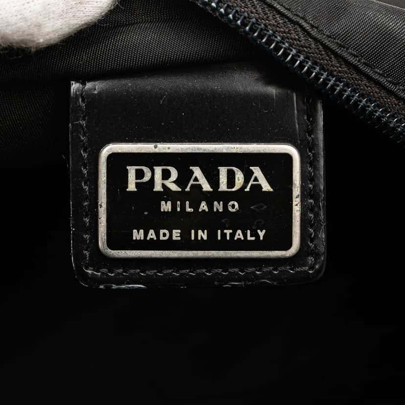 Prada Tessuto Zip Top Crossbody Black Good condition - Box View