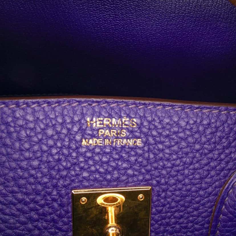 Hermès Togo Birkin Retourne 35 Purple Leather Good condition - Box View