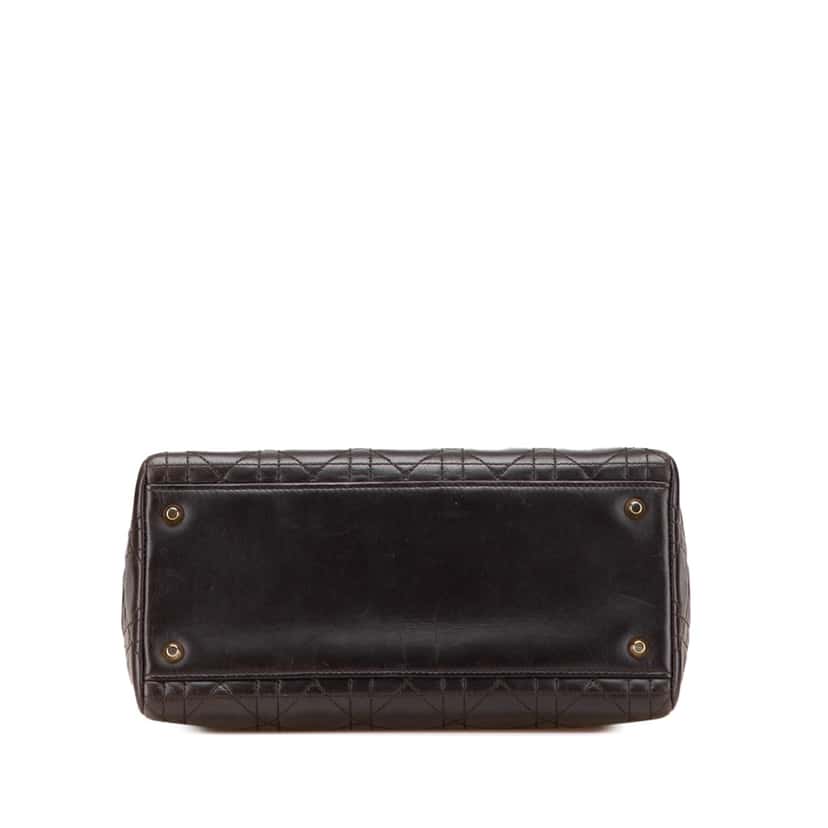 Dior Medium Lambskin Cannage Lady Dior Brown Leather Good condition - Inside View