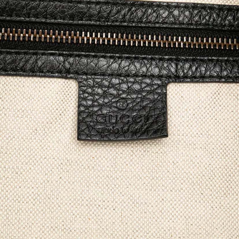 Gucci Medium Pebbled Calfskin Twill Tote Black Leather Good condition - Box View